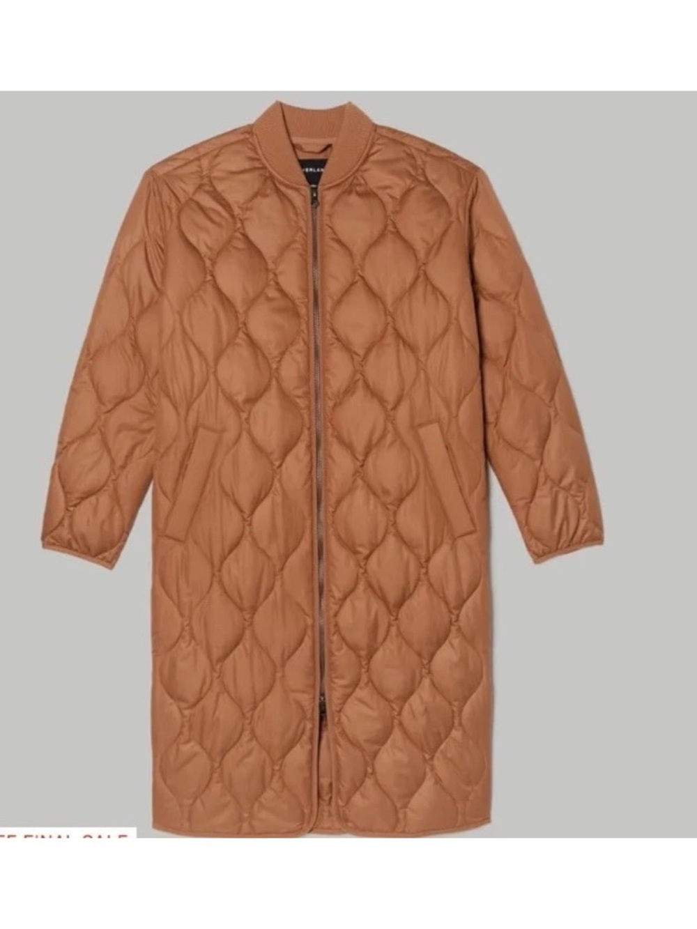 Everlane ReNew Long Liner Quilted Jacket Women’s Medium MIDI Rust Brown Tawny - Picture 4 of 16